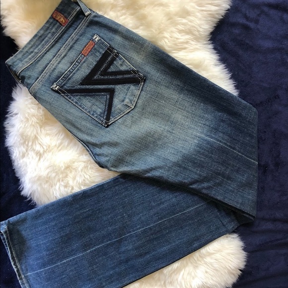 7 For All Mankind Flynt Swarovski pocket Jeans 27 - Picture 1 of 6